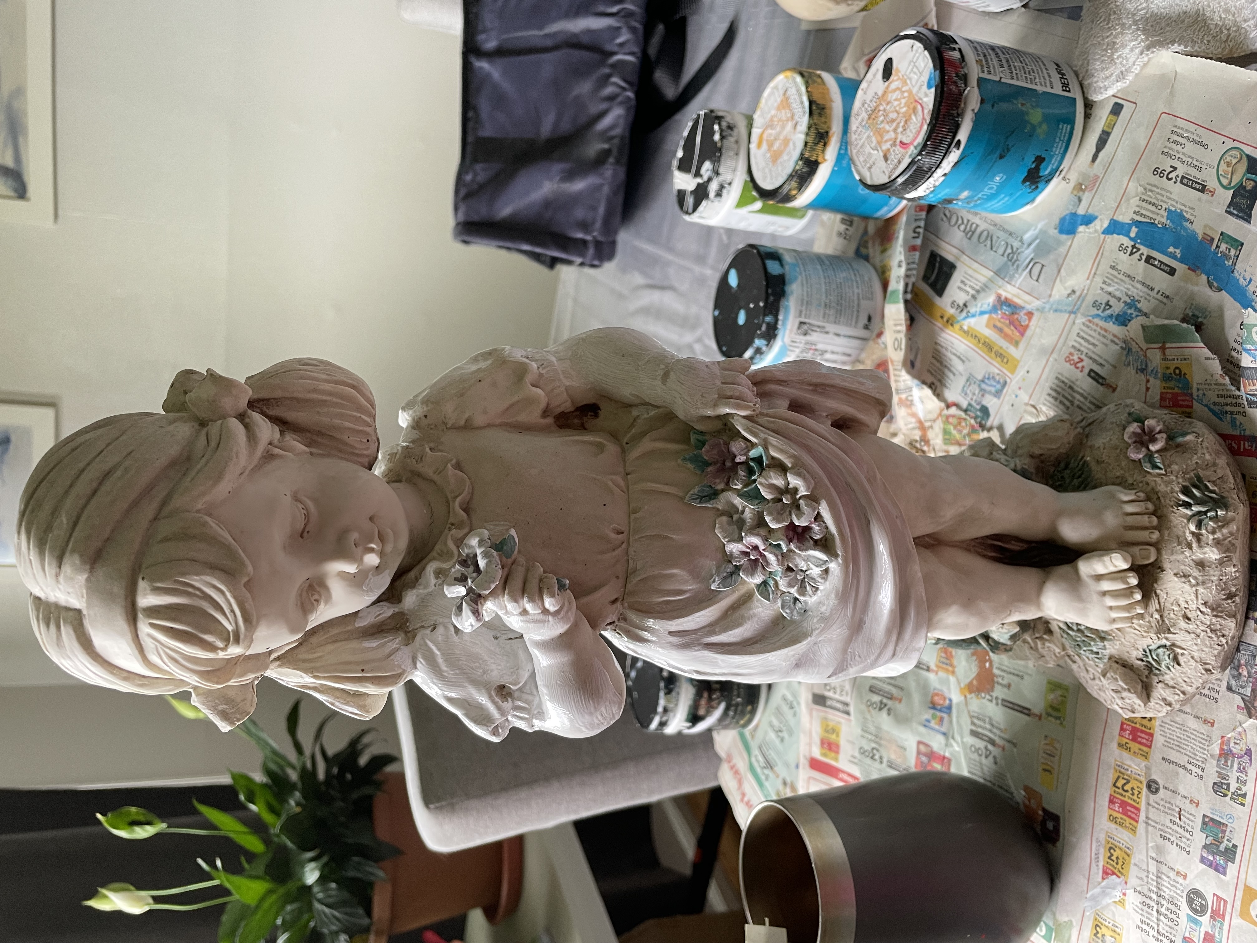 Girl with Flowers before