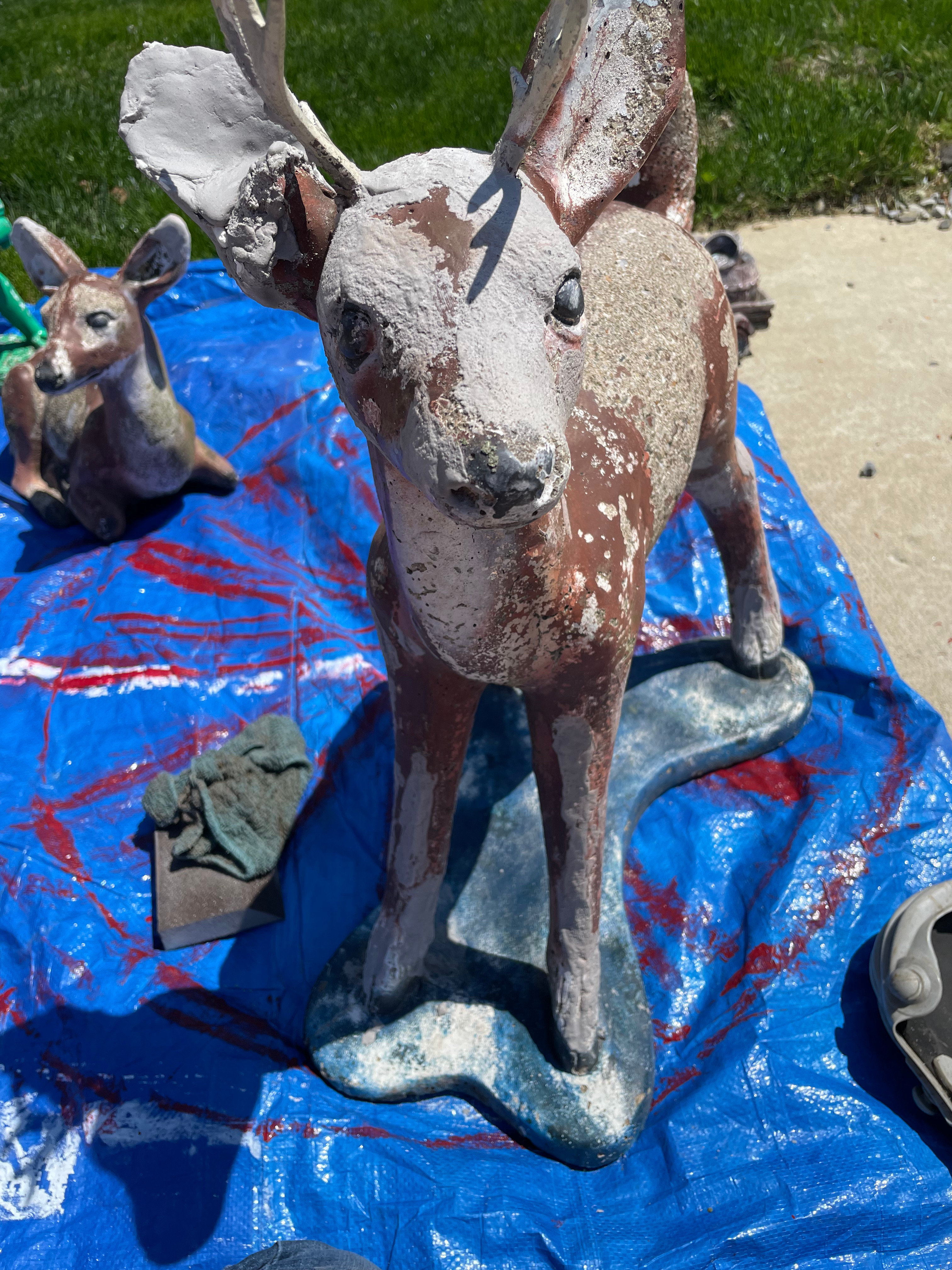 Large Deer (Restored) before