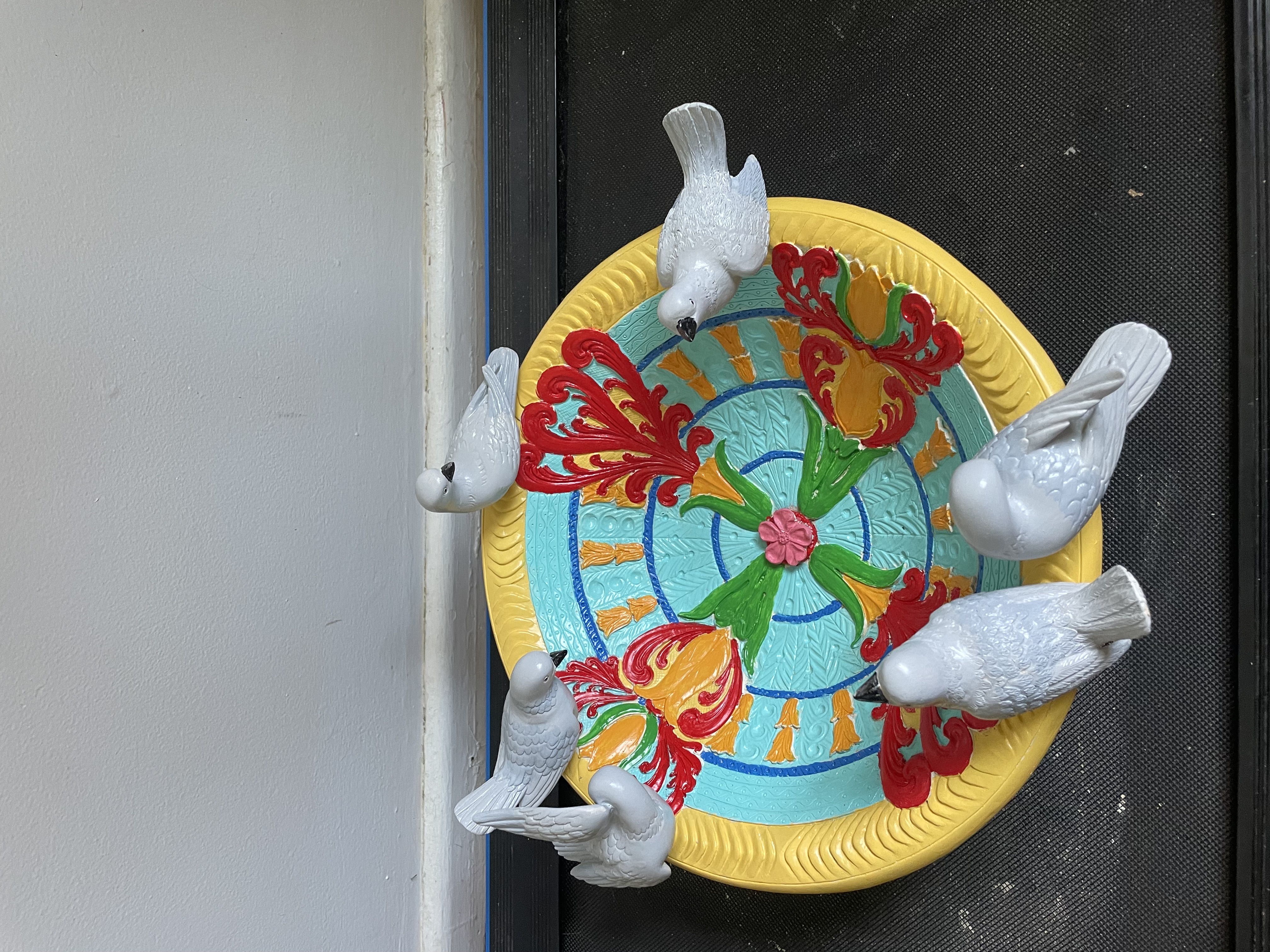 Birdbath with Doves after