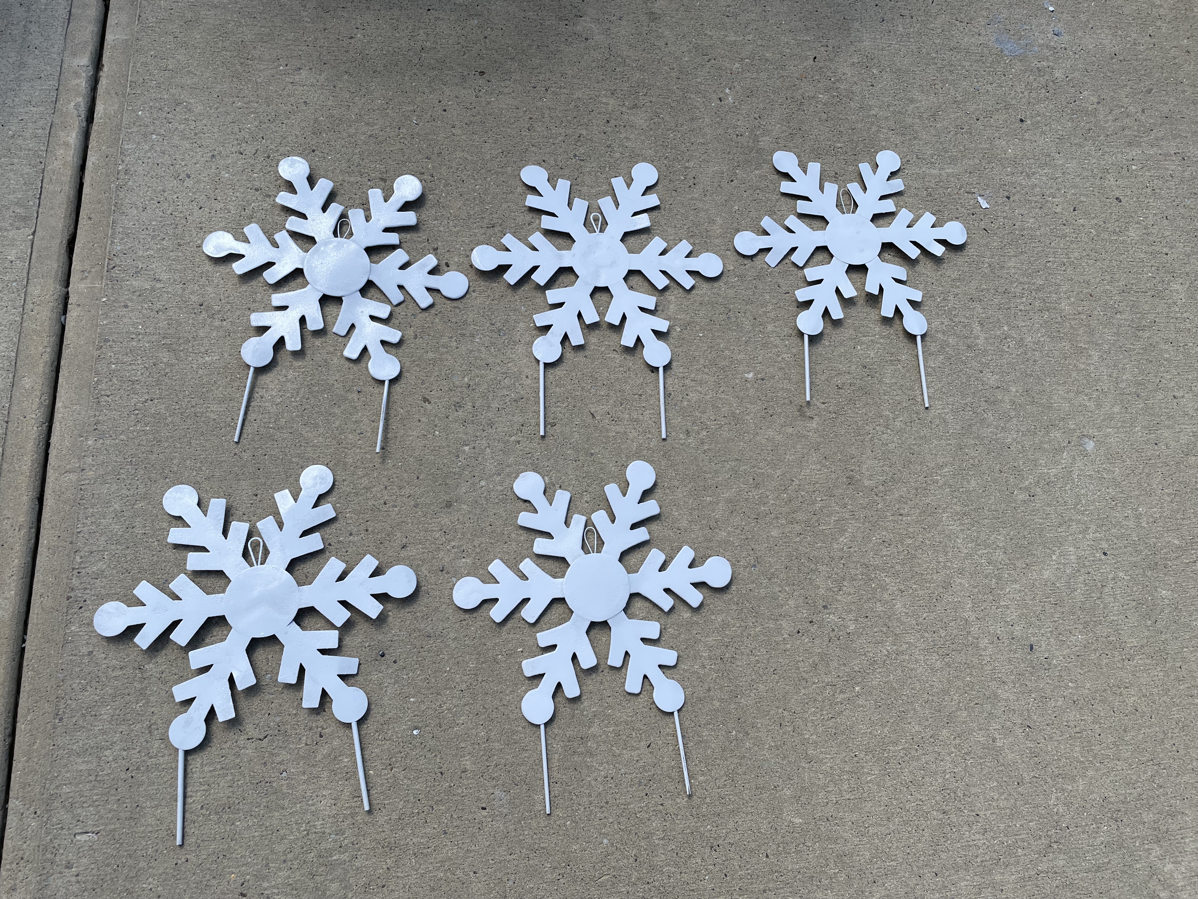 Snowflake Stakes (Set of 5) after