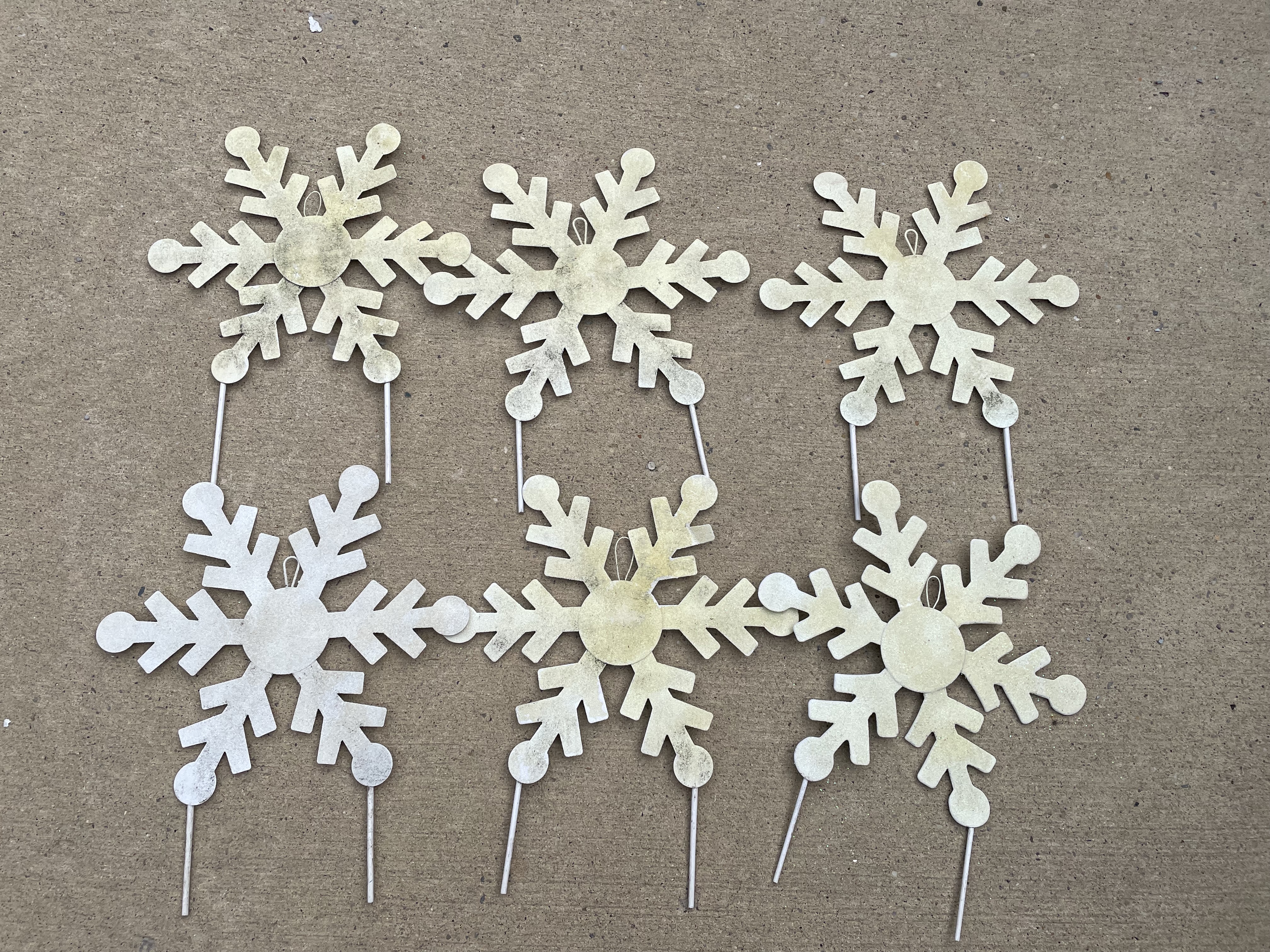 Snowflake Stakes (Set of 5) before